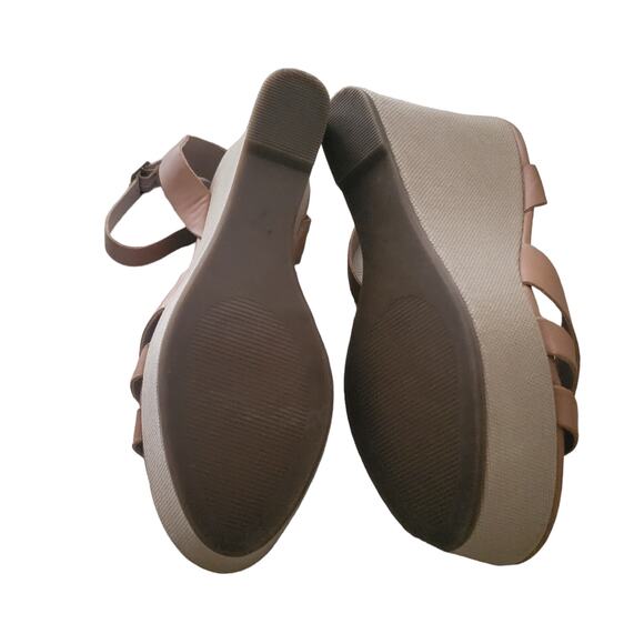 Steve Madden Tan Orlena High Platform Wedge Shoes 10 M Work Business - Picture 5 of 8